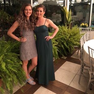 Vera Wang bridesmaid dress in forest green